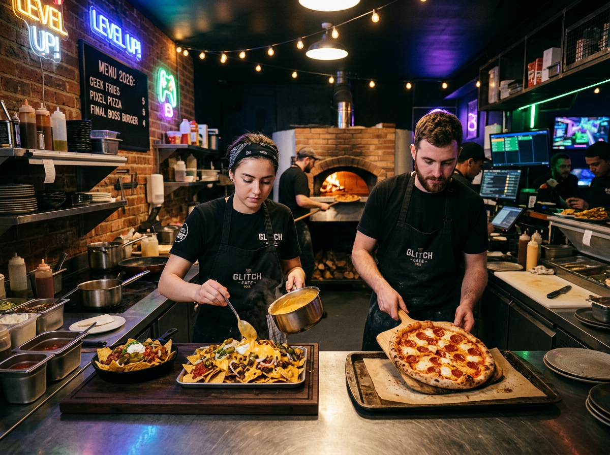 Nachos y snacks premium en juegos café